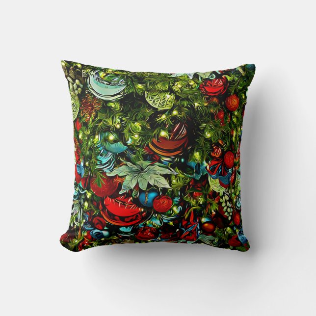 Weihnachtsschmuck Art Throw Kissen (Vorderseite)