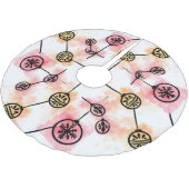 Weihnachtsschmuck auf Aquarell-Spritzer Polyester Weihnachtsbaumdecke (Schrägansicht)