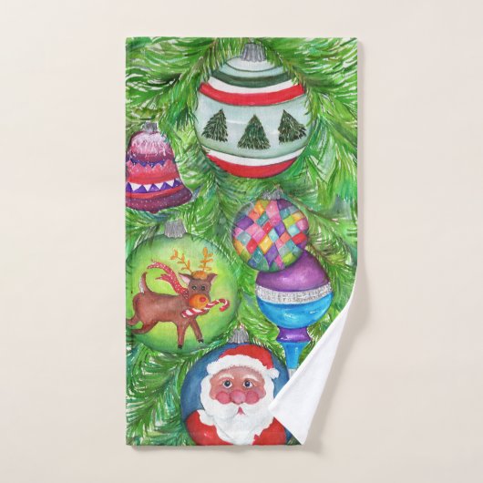 Weihnachtsschmuck auf Baumhandtuch Handtuch (Handtuch)