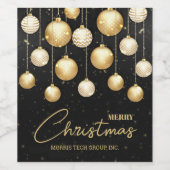 Weihnachtsschmuck auf Black Business Geschenk Weinetikett (Einzelnes Label)