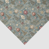 Weihnachtsschmuck auf Blue Seidenpapier (Ausschnitt)