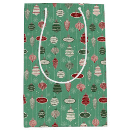 Weihnachtsschmuck auf Minzgrün Mittlere Geschenktüte