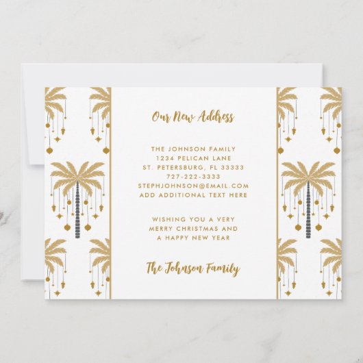 Weihnachtsschmuck auf Palm Tree New Zuhause Ankündigung (Rückseite)