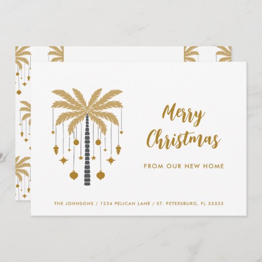 Weihnachtsschmuck auf Palm Tree New Zuhause Ankündigung (Vorne/Hinten)