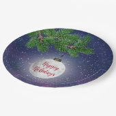 Weihnachtsschmuck auf Pine Pappteller (Schrägansicht)