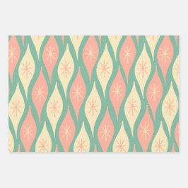 Weihnachtsschmuck aus dem Mittelalter Muster Pink  Geschenkpapier Set