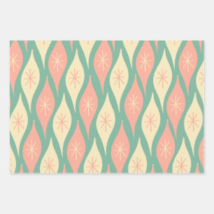 Weihnachtsschmuck aus dem Mittelalter Muster Pink  Geschenkpapier Set