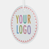 Weihnachtsschmuck aus Glas mit dem Logo des Untern (Vorderseite links)