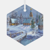 Weihnachtsschmuck aus Glas - Winterlandschaft (Vorderseite)