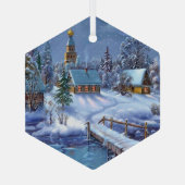 Weihnachtsschmuck aus Glas - Winterlandschaft (Rückseite)