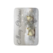 Weihnachtsschmuck aus Gold und Silber Badematte (Vorderseite Vertikal)