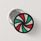 Weihnachtsschmuck aus Hartglas Peppermint Candy Button (Vorne & Hinten)