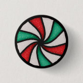 Weihnachtsschmuck aus Hartglas Peppermint Candy Button (Vorderseite)