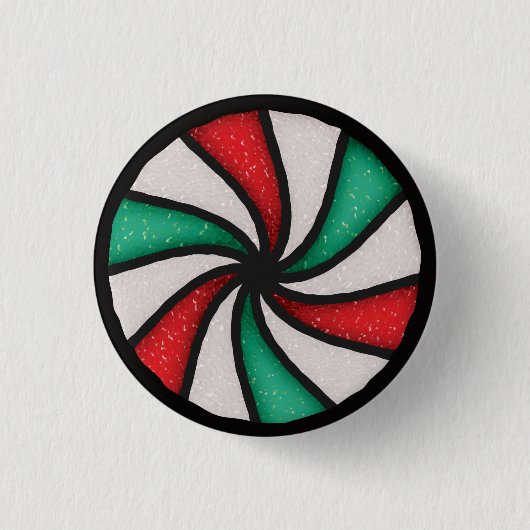 Weihnachtsschmuck aus Hartglas Peppermint Candy Button (Vorderseite)