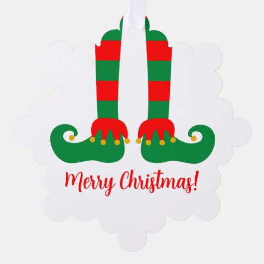 Weihnachtsschmuck aus Papier mit Glockenfüßen Ornament Karte (Vorderseite)