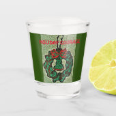 Weihnachtsschmuck aus Shot Glass mit humorvollem S Schnapsglas (Vorderseite)