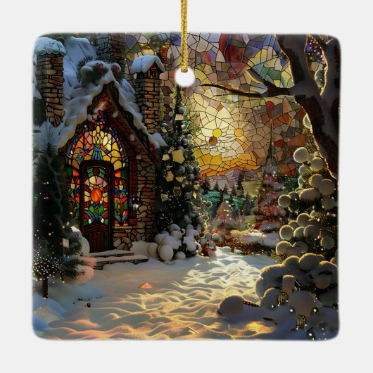 Weihnachtsschmuck aus verkettetem Glas (Rückseite)