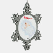 Weihnachtsschmuck : Baby Jesus Schneeflocken Zinn-Ornament (Links)