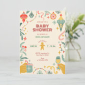 Weihnachtsschmuck Babydusche Einladung (Stehend Vorderseite)