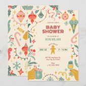 Weihnachtsschmuck Babydusche Einladung (Vorne/Hinten)