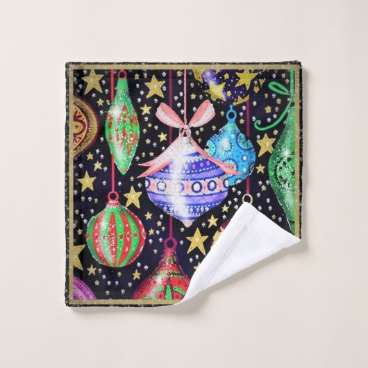 Weihnachtsschmuck Badhandtuch Set (Waschlappen)