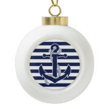 Weihnachtsschmuck Ball Navy Blue Anchor