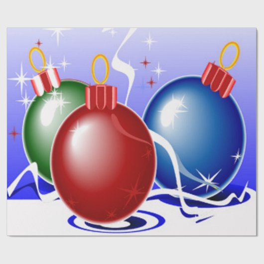 Weihnachtsschmuck & Band - Geschenkpapier (Flach)