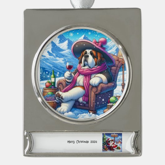 Weihnachtsschmuck Banner-Ornament Silber (Vorderseite)