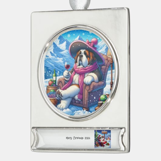 Weihnachtsschmuck Banner-Ornament Silber (Links)