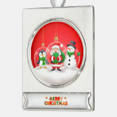 Weihnachtsschmuck Banner-Ornament Silber (Links)