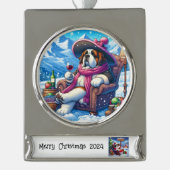 Weihnachtsschmuck Banner-Ornament Silber (Vorderseite)