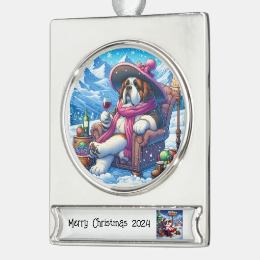 Weihnachtsschmuck Banner-Ornament Silber (Links)