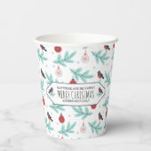 Weihnachtsschmuck & Bird Winter Pattern Pappbecher (Rückseite)