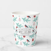 Weihnachtsschmuck & Bird Winter Pattern Pappbecher (Vorderseite)