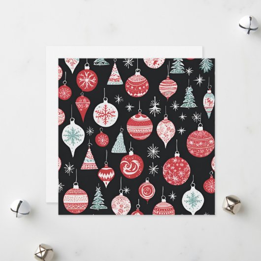 Weihnachtsschmuck Black Feiertagskarte (Vorderseite/Rückseite Beispiel)