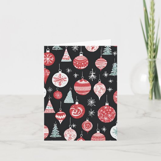 Weihnachtsschmuck Black Feiertagskarte (Vorderseite)
