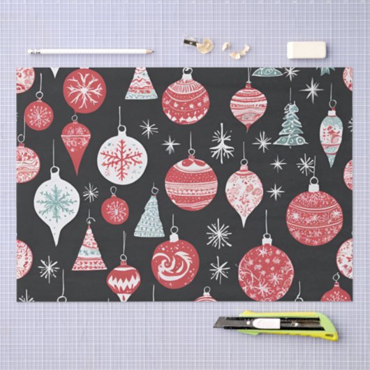 Weihnachtsschmuck Black Seidenpapier (Handwerk)