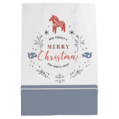 Weihnachtsschmuck, Blattwerk und Tiere Mittlere Geschenktüte (Rückseite)