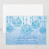 Weihnachtsschmuck (blau) einladung (Vorne/Hinten)