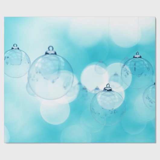 Weihnachtsschmuck Blau Geschenkpapier (Flach)