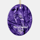 Weihnachtsschmuck Blau Jay Abstrakte Kunst Lila (Rechts)