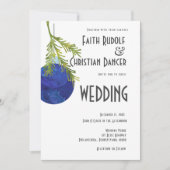 Weihnachtsschmuck Blau, Moderne Hochzeit Ankündigung (Vorderseite)