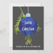 Weihnachtsschmuck Blau, Moderne Hochzeit Ankündigung (Rückseite)