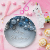 Weihnachtsschmuck - Blues Pappteller (Party)