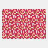 Weihnachtsschmuck, Bows und Weihnachtsmann in Reds Geschenkpapier Set (Vorderseite)