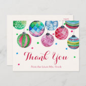 Weihnachtsschmuck Brautparty Vielen Dank Postkarte (Vorne/Hinten)