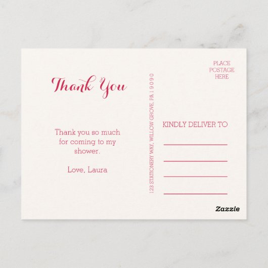 Weihnachtsschmuck Brautparty Vielen Dank Postkarte (Rückseite)