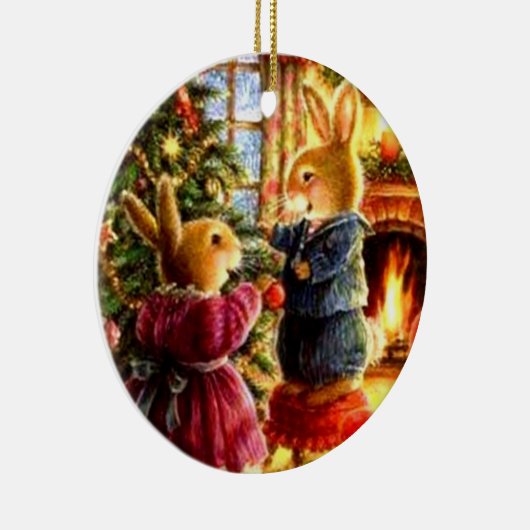 Weihnachtsschmuck - Bunnies Dekorieren des Baumes (Rechts)