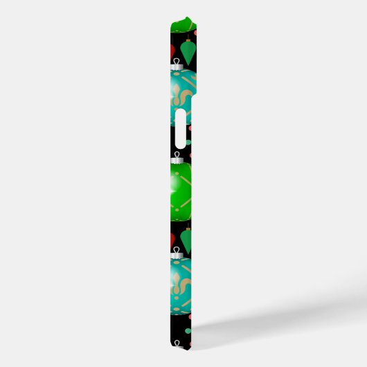 Weihnachtsschmuck Bunte Balls Muster Schwarz B Case-Mate iPhone Hülle (Rückseite / Rechts)