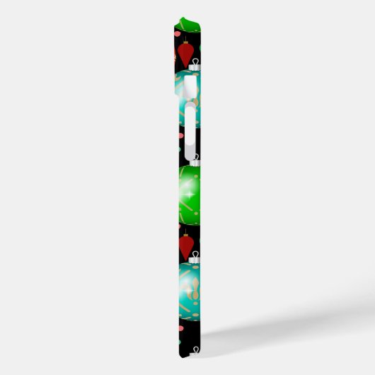 Weihnachtsschmuck Bunte Balls Muster Schwarz B Case-Mate iPhone Hülle (Rückseite / Links)